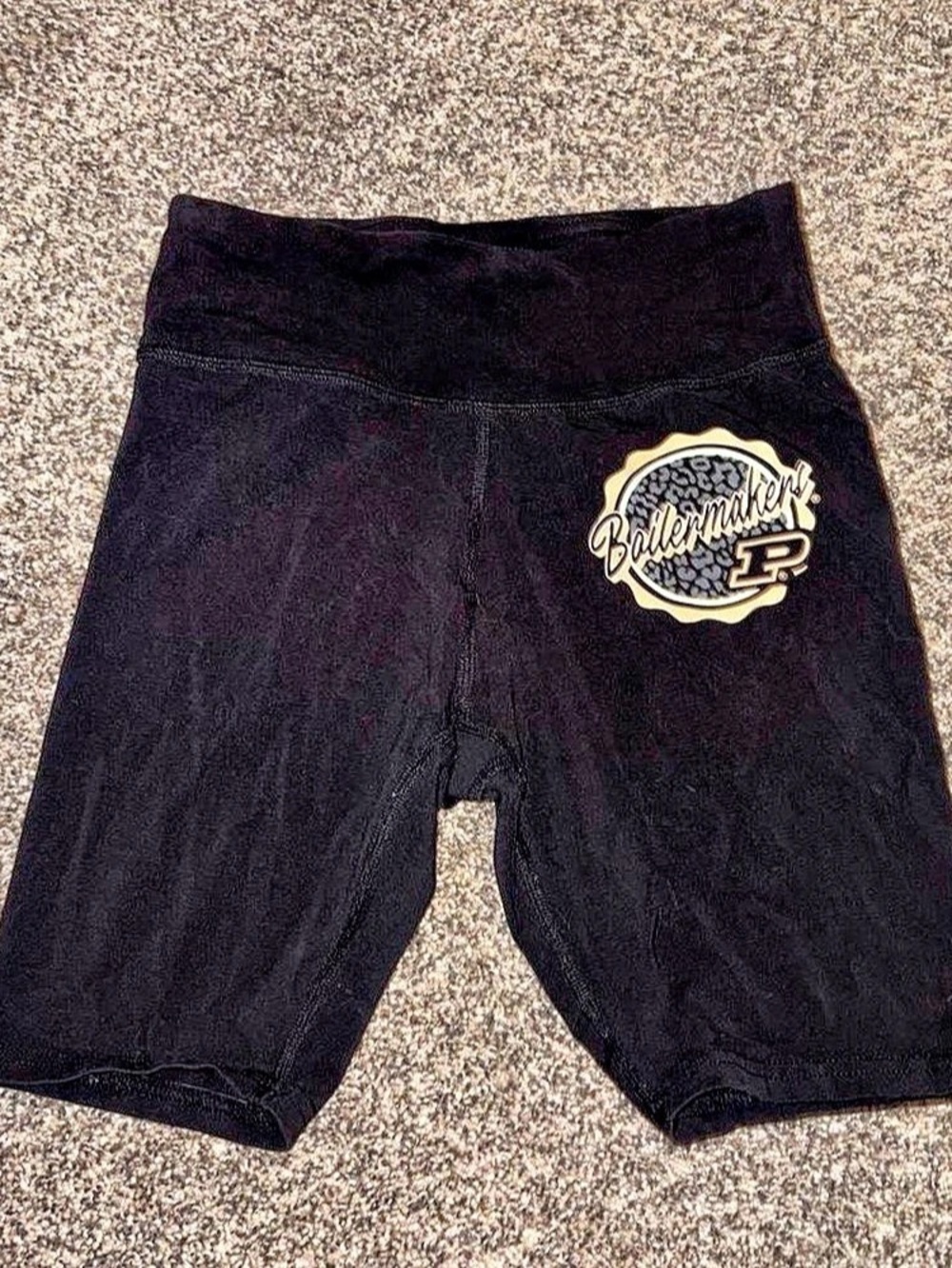 Y2K Purdue Biker Shorts with leopard print design